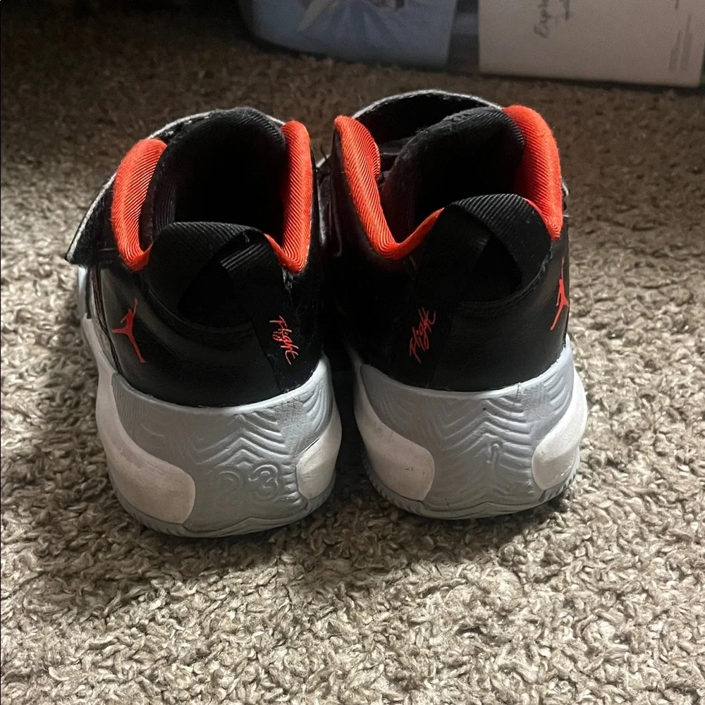 Jordan Kids' Black and Red Mid-Top Basketball Sneakers